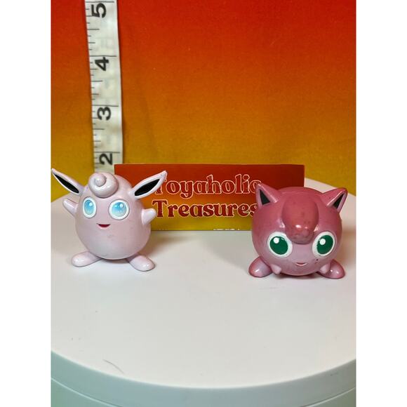 Pokemon Vintage Tomy Mini Figures WigglyTuff & JigglyPuff - Picture 1 of 2